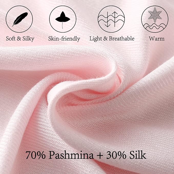 Soft Silky Pashmina Shawl Wraps Solid Colors Scarf for Wedding Evening Dresses - Image 2