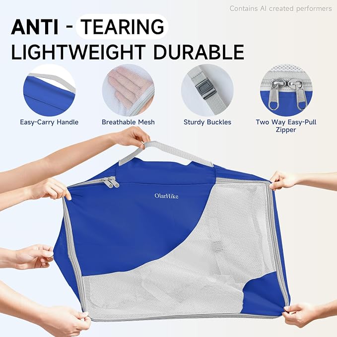 OlarHike 11 Set Packing Cubes for Travel, Gifts for Women Mom,Anti-Tearing Suitcase Organizer with Over 1000 pcs Mesh Holes,Vacation Essentials & Accessories for Cruise Ship - Image 4