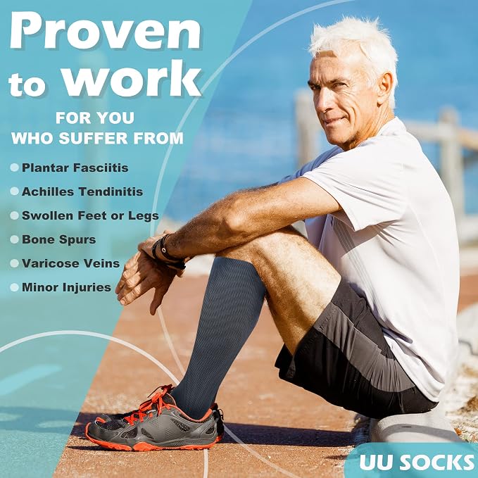 Medical Compression Socks for Women and Men 3 Pairs 20-30 mmHg Knee High Christmas Compression Stockings Circulation Best for Running Athletic Nurses - Image 3