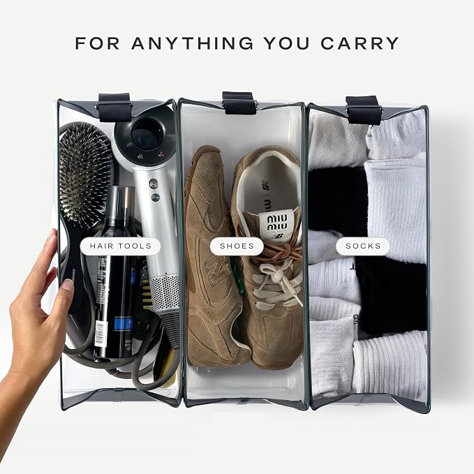 Cadence Parcel - Clear Travel Kit with Zipperless Magnetic Closure - Rose, Extra Large - Durable, Leak-Resistant and TSA Approved Toiletry Bag - Modular Organization - Recycled TPU (4 Qt) - Image 6