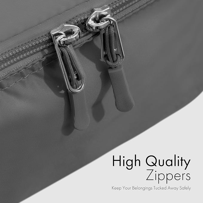 (Not Made In China) Packing Cubes For Travel, Luggage and Suitcase Organizer Bags, Carry On and Backpack Space Savers, Lightweight Waterproof Nylon, 8pc Set, Pewter - Image 6