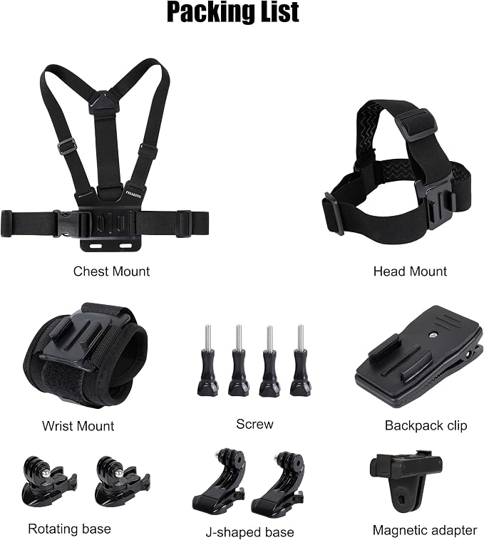 PellKing Magnetic Quick Release Vlog Mount Kit (Chest Harness,Head Mount,Wrist Strap, Backpack Clip) for DJI Osmo Action 6/Osmo Nano, 4-in-1 First Person POV Hands-Free Recording Accessory - Image 9