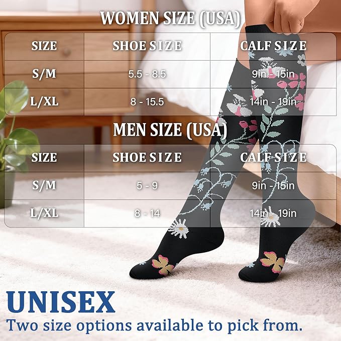 FEYHAY Copper Compression Socks (3 Pairs) 15-20 mmHg Circulation is Best Athletic & Daily for Men & Women, Running, Climbing - Image 6