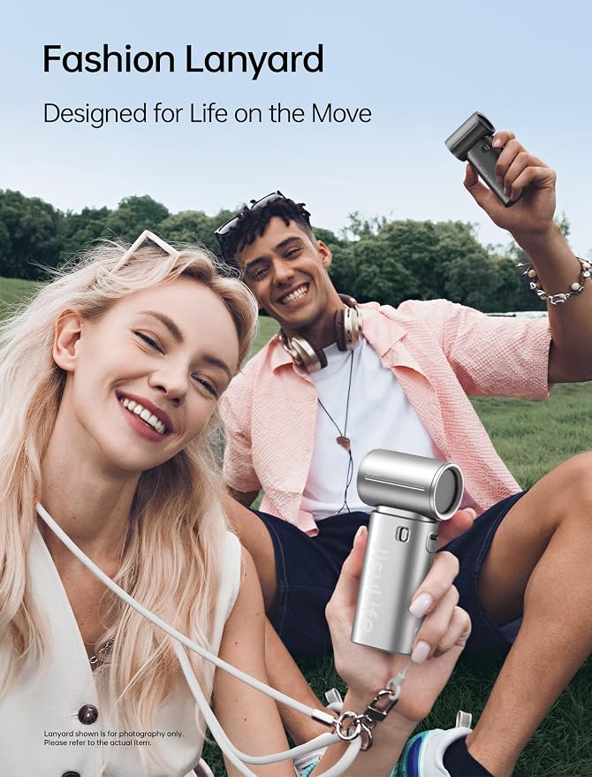 JISULIFE Handheld Fan Life9S - Sleek Chrome: Turbo Power, 22 Hours Cooling | LED Display, 5000mAh, 5-Speeds, Mini Portable Fan for Travel, Cruise, Concerts, Trendy Gifts for Women Men -Silver - Image 2
