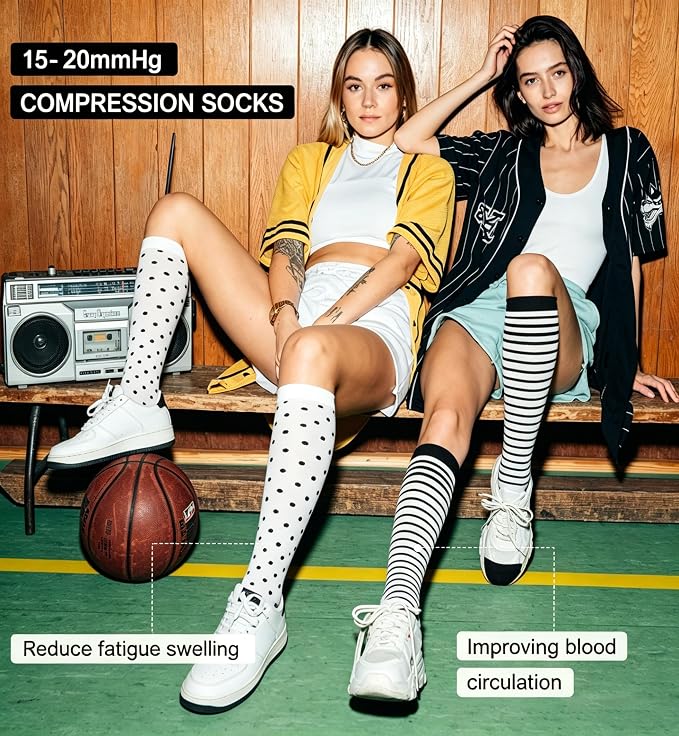 4 Pairs Compression Socks for Women Circulation-Best Support for Nurses,Running,Athletic,Travel - Image 3