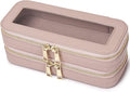 Pinkmik Double Layer Makeup Bag, Pink, Double SLIM | Makeup Brush Case, Waterproof, Travel Cosmetic & Toiletry Organizer by Pinkmik