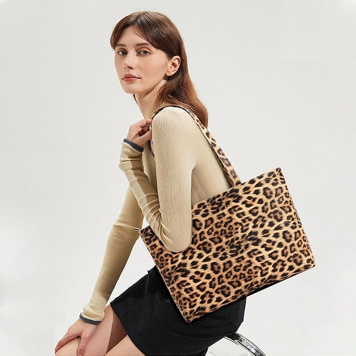 KALIDI Tote Bag Zipper Shoulder Bag Vegan Leather Purses Satchel for Women | Large Casual Handbag for Work Commuting Dating College Everyday - Image 4