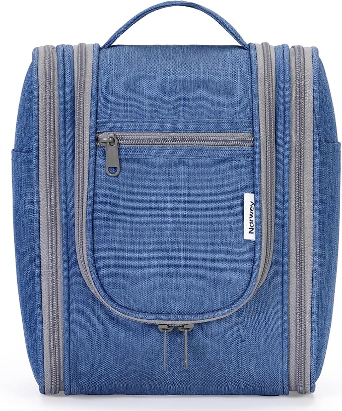 Narwey Small Hanging Travel Toiletry Bag Cosmetic Make up Organizer for Women and Men (Medium, Navy Blue) by Narwey