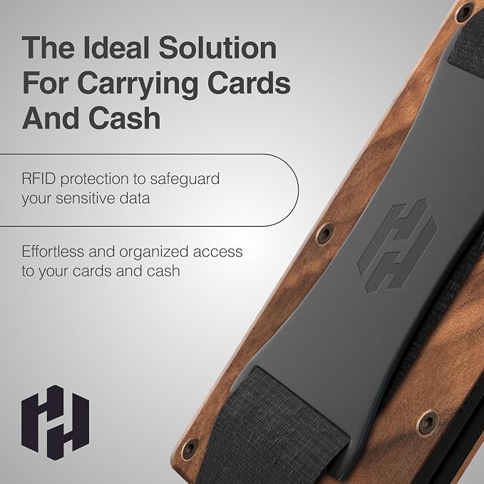 Wallet for Men - Slim RFID Blocking Metal Wallet with Cash Strap, Minimalist Front Pocket Credit Card Holder, Small Mens Wallet - Image 6
