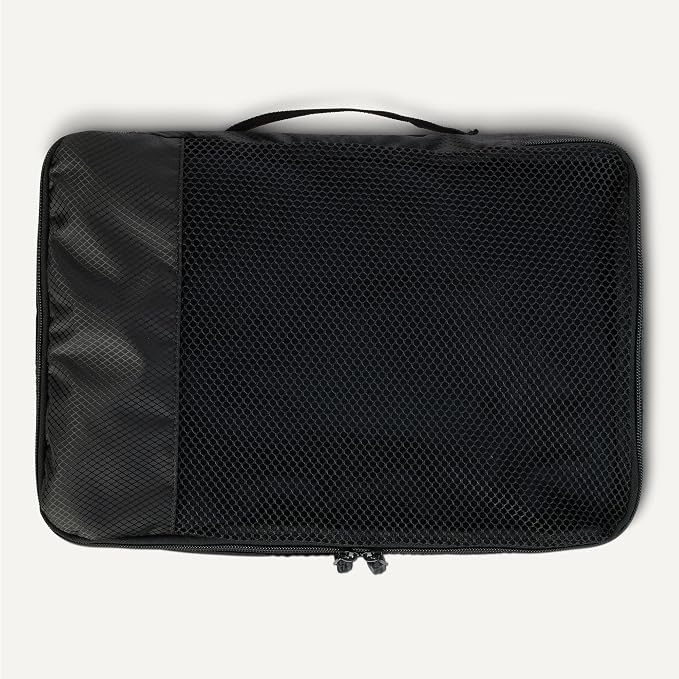 Amazon Essentials 4-Piece Packing Cubes Travel Accessories Set, Luggage Organizer with Double Zipper, Mesh Top, Space-Saving, Medium, Black (Previously Amazon Basics) - Image 5