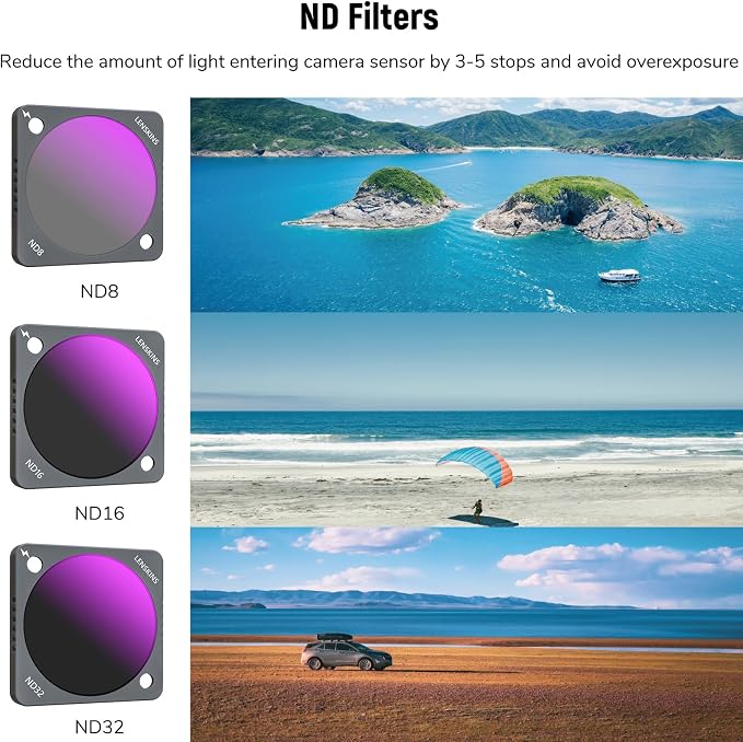 4-Pack Lens Filter Set ND8 ND16 ND32 CPL for DJI Action 2 Camera | QR Magnetic Design, ND CPL Filter Kits, Lens Protector Accessories for DJI Action 2 Vlogging Shooting Photography - Image 5
