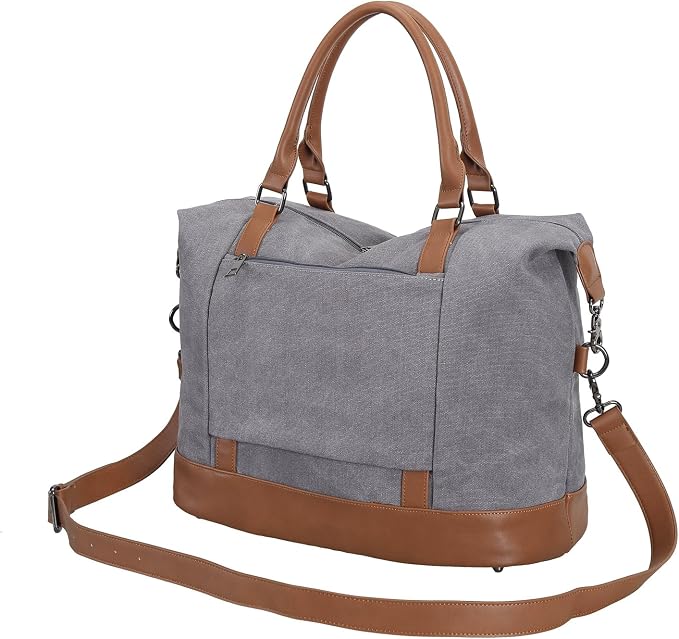 Bluboon Travel Tote Bags with Zipper Ladies Canvas Bag Weekender Overnight Bag for Women Carry on Duffel Bag Trolley Sleeve - Image 5