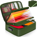 5200℉ Fireproof Document Box with Lock 16.1"x11.4"x4.3" | Portable ,Home ,Travel Water Resistant Document Storage Organizer with for Important Documents and File ,Green by Noiposi