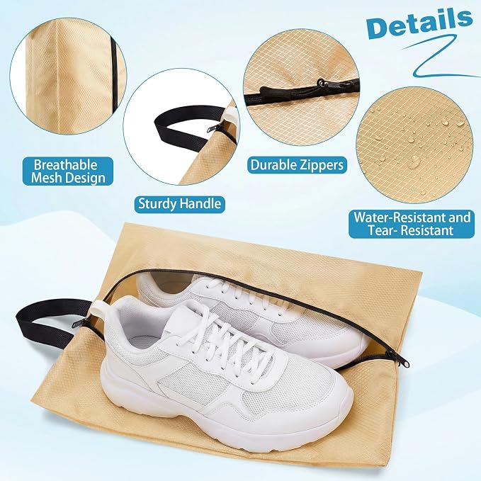 6 Pcs Travel Shoe Bags with Zipper Nylon Portable Waterproof Suitcase Shoe Organizer Packing for Golf(Mixed,Pastel) - Image 3