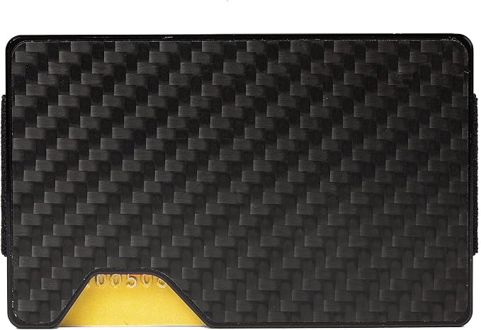 Carbon Fiber Minimalist Wallet for Men, Slim Metal RFID Blocking Wallet Credit Card Holder Money Clip & Cash Strap, Scratch-Resistant Holds 15 Cards,Ideal Gift for Men | Matte Carbon Fiber - Image 2