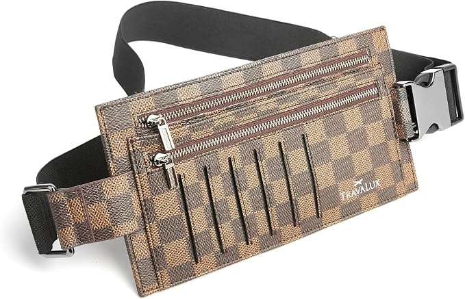 Luxury Travel Wallet – Hidden Money Belt, RFID-Blocking, Anti-Theft Passport Holder for Men & Women (Brown) by Unknown