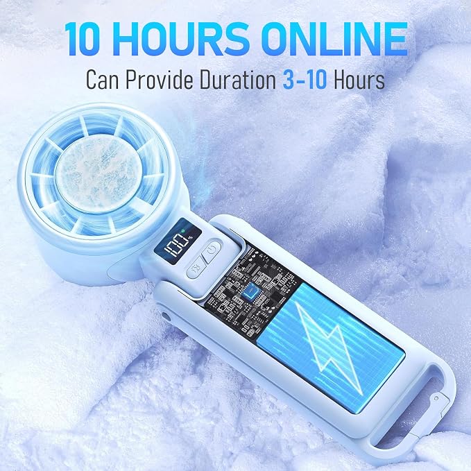 PlayHot Portable Handheld Cooling Fan, Travel Essentials, Gifts for Women | Instant Cooling, 10m/s Airflow, 5-Speed, 10H Max, USB-C Rechargeable, LED Display, 3-in-1 Foldable for Cruise, Beach Vacation - Image 5