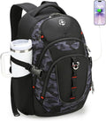 Swissdigital Design Laptop Backpack with USB Charging Port, Travel Backpack Fits 15.6 inches Computer, 31L College School Backpack for Men, Gray Camo | SD803-91 by SwissdigitalDesign