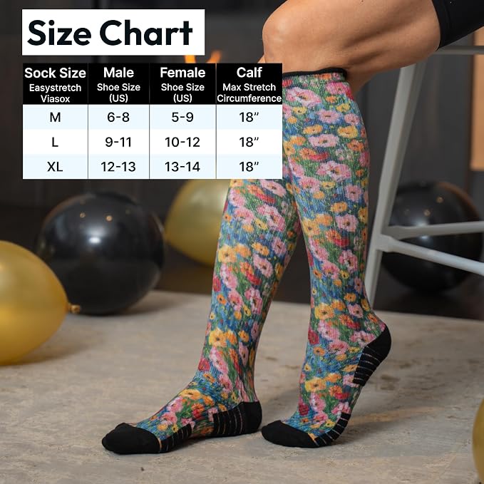 Viasox Compression Socks for Women and Men, Knee High Socks 12-15 mmhg Circulation Support for Flight, Travel, Daily - Image 5