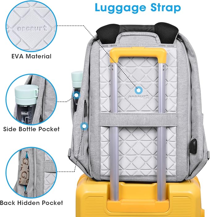 Anti Theft Backpack 15.6 Inch Laptop Travel Backpack with Hidden Zipper and USB Charging Port Waterproof Business Computer Bag for Men & Women - Image 4