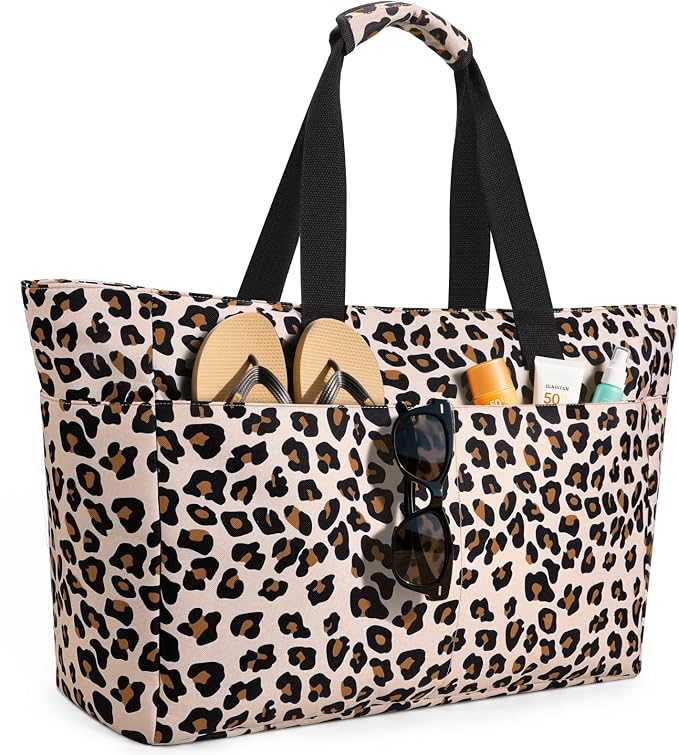 ISEYOU Extra Large Beach Bag Waterproof Beach Totes Bags for Women, Lightweight Foldable Pool Bag with Zipper Wet Compartment by ISEYOUmakeabetterlife