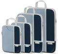 Percover Compression Packing Cubes for Travel, 4-Piece Structured Compression Organizer Set with Label Pockets for Carry-On & Checked Luggage, Navy Blue by Unknown