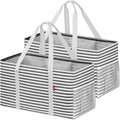 LHZK 2 Pack Extra Large Utility Tote Bag with Metal Wire Frame and the Sides Rinforced, Extra Large Tote Bag with Handle for Pool Beach Laundry Storage, Black by LHZK