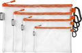 Air Production Multi-Size Clear Zipper Pouch (4-Pack) – Cable Organizer & Travel Gear Bag for Electronics, Camera Accessories, Tool Pouch & Small Tech Storage (Orange) by Unknown