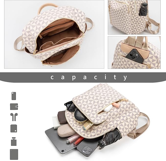 Womens Backpack Purse Leather Anti-theft Large Fashion Designer Travel Backpack Bag Men's Backpack Shoulder Bags - Image 5
