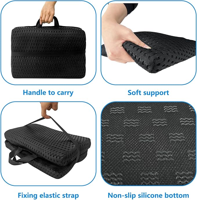 Portable Foldable Seat Cushion Soft Thick for Stadium Travel Camping Office | 3D mesh fabric breathable seat cushion for stadium bleacher airplane travel - Image 6