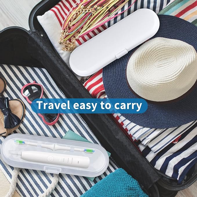 Electric Toothbrush Travel Case for 7.5Inch Handle,Toothbrush Carrying Case, Portable Brush Plastic Container Holder, Storage Box for Business Trips, Camping - Image 3