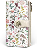 GIANCOMICS Flower Wildflower Womens Wallet RFID, Credit Card Holder Bifold | Billfold, Cute Cash Purse, Travel Zipper Coin Pocket, Compact Clutch, PU Leather, ID Window, 11 Card Slots, Ladies Gift Woman by Giancomics