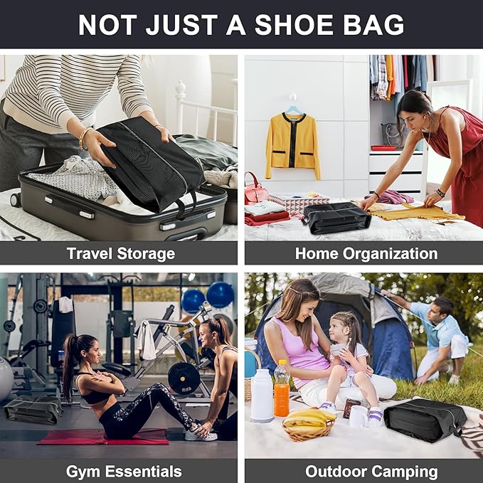Shoe Bags for Travel, 6 Pack Extra Durable Travel Shoe Bags for Storage and Packing, Reusable Water-proof Shoe Bag with Smooth Zipper, Portable Travel Essentials - Image 4
