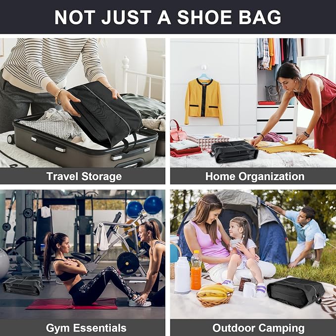 Shoe Bags for Travel, 4 Pack Extra Durable Travel Shoe Bags for Storage and Packing, Reusable Water-proof Shoe Bag with Smooth Zipper, Portable Travel Essentials - Image 4