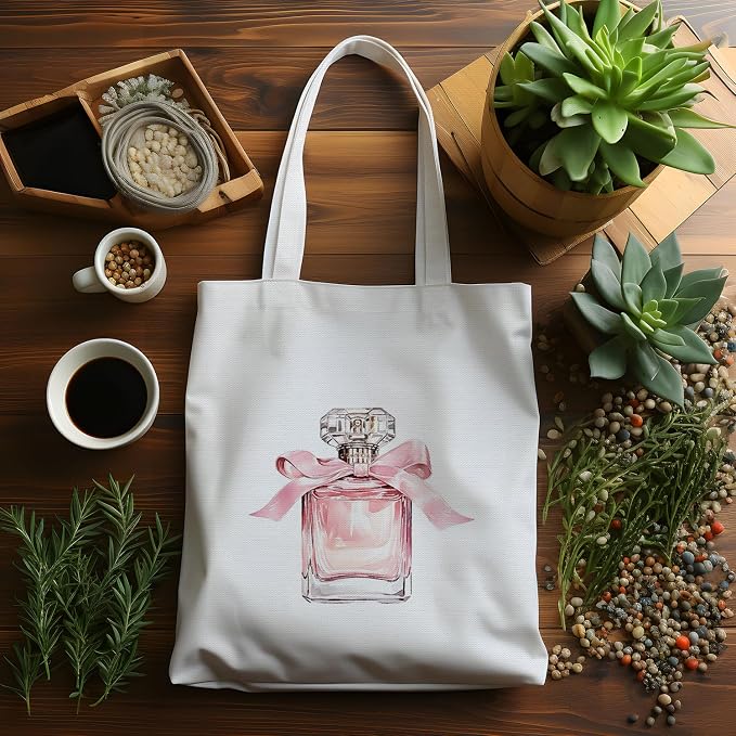 JINYO Preppy Canvas Tote Bag, Inspirational Tote Bags for Women - Image 4