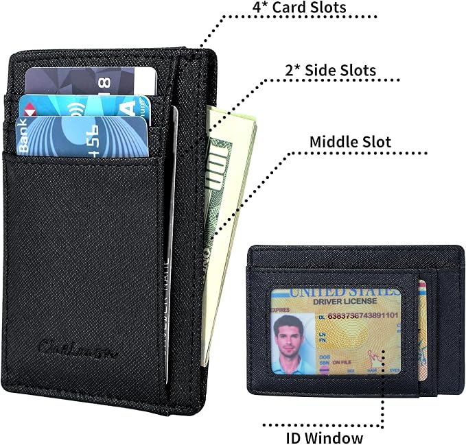 Chelmon Slim Wallet for Men, Minimalist Front Pocket RFID Blocking Credit Card Holder - Image 2