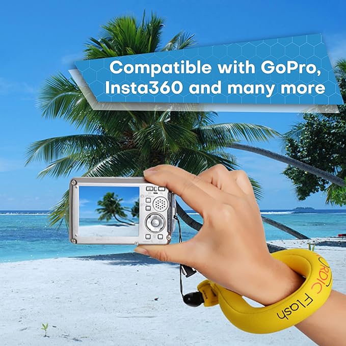 Floating Wrist Strap (2-pack) for Phone & Action Camera - Compatible with GoPro Hero 13, Insta360 X4, DJI Action 5 Pro, OM System TG-7, Kodak PixPro WPZ2 & iPhone - Bright Yellow - Image 4