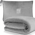 Soft & Warm Travel Blanket for Airplane & Car - Long Flight Essential for Women, Men, Kids - Compact Pillow with Luggage Sleeve & Backpack Clip by BOACAY