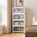 SAILUN 464Qt Stackable Storage Bins,Storage Cabinet with a Lid,4 Pack White | Stackable Storage Drawers with Lids,26" W x 17" D x 56.7" H,Featuring open-front Access for Clothes and Closet Storage by SAILUN