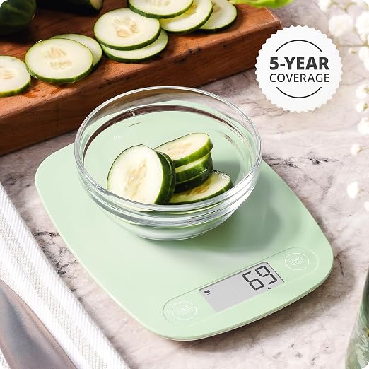 Greater Goods Food Scale, Slim & Compact Build, 1g Precision (Sage Green) | Digital Kitchen Scale for Cooking, Meal Prep & Portion Control, Tare, Auto Shut-Off, g/oz/lb/ml Conversion & Calorie Tracking - Image 9
