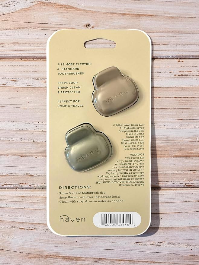 Haven Toothbrush Cover - Fits Electronic and Manual Toothbrushes - Toothbrush Case Holder for Travel - Set of Two Tooth Brush Cap Protectors (Sand & Terra) - Image 2