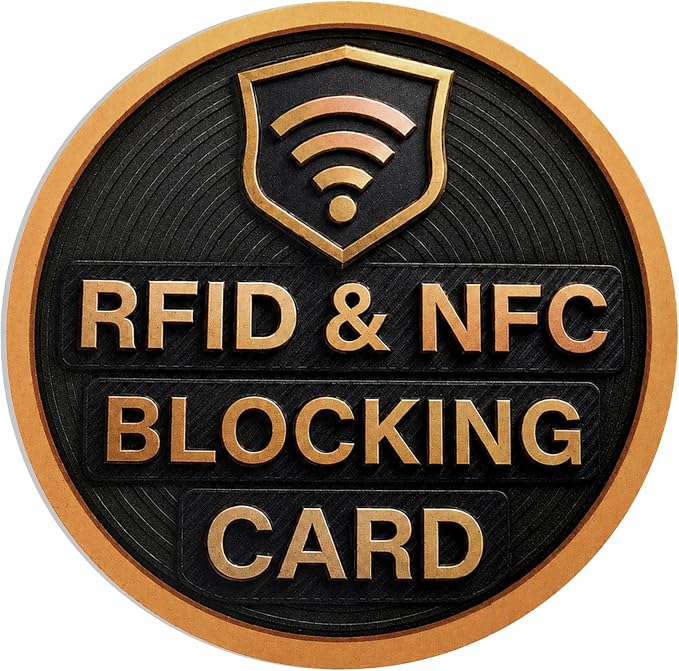 SaiTech IT Round Shape RFID Blocking Card for Credit Debit ID Card, Black | Slim Anti-Theft Contactless NFC RFID Blocker Protector, Easily Fit into Wallet and Purse, for Men & Women by SaiTechIT