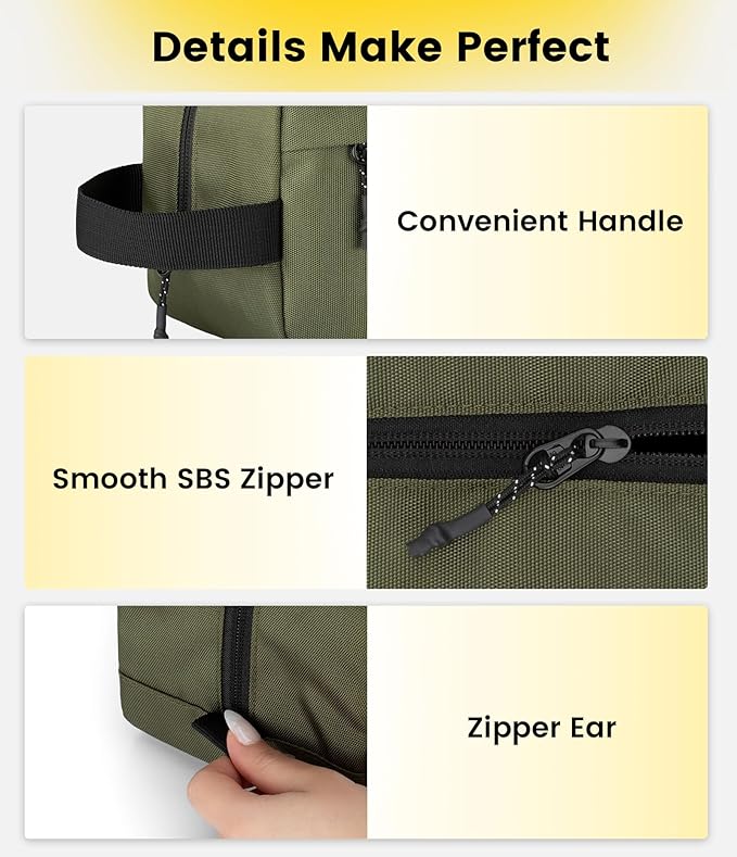 Vorspack Water Resistant Travel Toiletry Bag for Men Women | Travel Bag for Toiletries, Large Capacity, Organized Compartment, Travel Essentials, Suitable for Shaving, Makeup, Cosmetics - Image 5