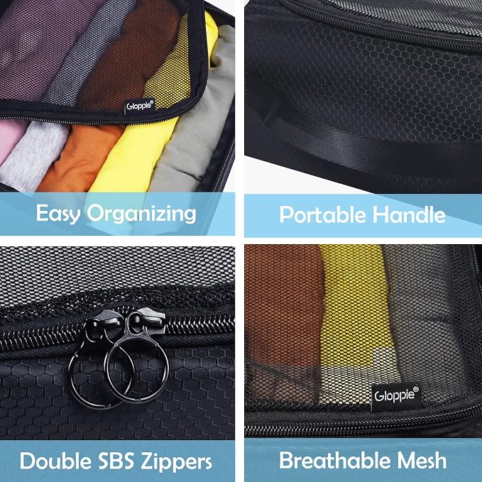 Gloppie 4-Pack Packing Cubes for Luggage - Organizer Suitcase Bags Set - Carry On Travel Accessories - Image 8