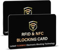 SaiTech IT 2 Pack RFID Blocking Card for Credit Debit ID Card, Black | Slim Anti-Theft Contactless NFC RFID Blocker Protector, Easily Fit into Wallet and Purse, for Men & Women by SaiTechIT
