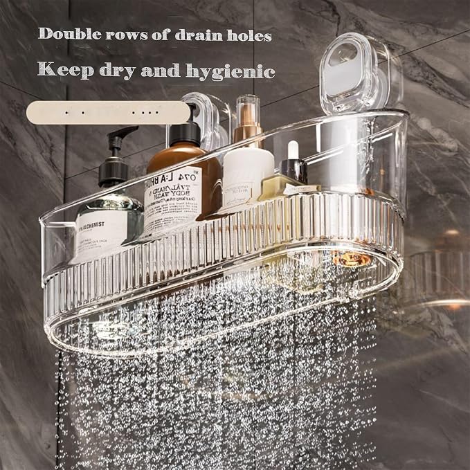 No Drill Shower Shelf, Heavy Duty Suction Bathroom Organizer Wall Mount | Powerful suction cups, removable reusable shelf. Fits shampoo, soap, razor, toothbrush and bathroom toiletries - Image 7
