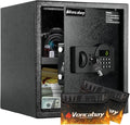 Voncabay Money Safe Box for Home with Digital Keypad, 1.5 Cu. Ft., Black | Alloy Steel, 2 Fireproof Bags, Digital Keypad with Display, Removable Shelf, Alarm System, 14 x 13 x 13 In. by Voncabay