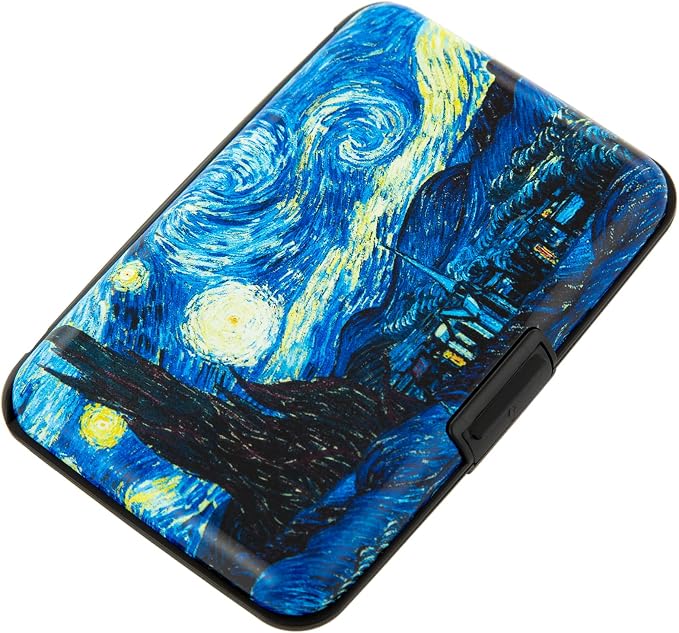 Credit Card Holder for Women Men RFID Blocking Metal Wallet Slim Business Aluminum ID Hard Case (van Gogh The Starry Night) by Kaabao