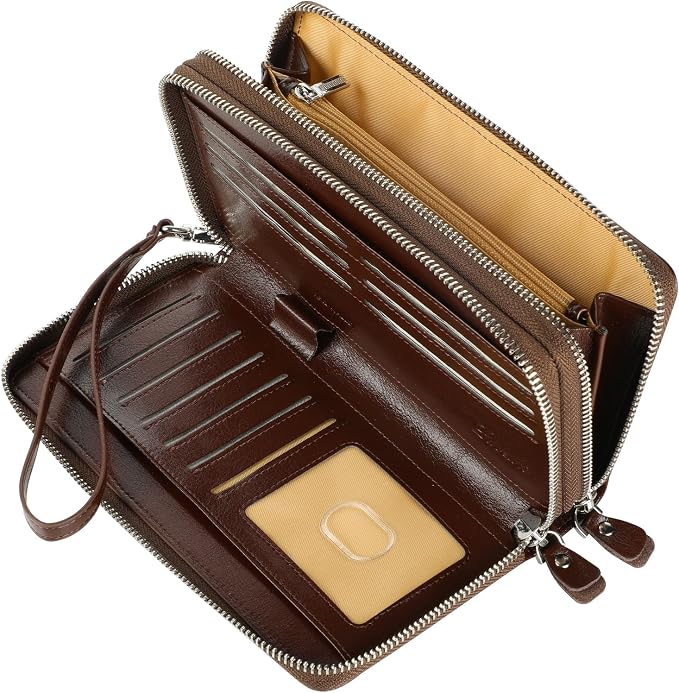 Small Compact Women Wallet RFID Blocking Genuine Leather Bifold Purse with ID Windows - Image 5
