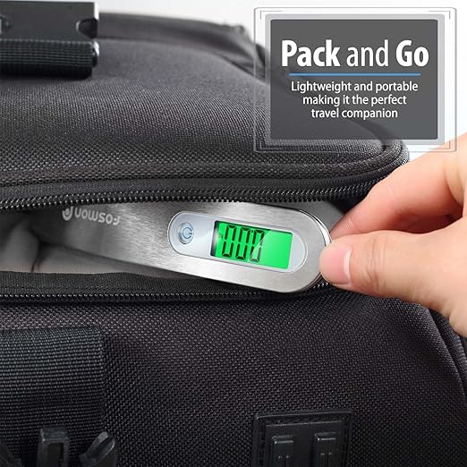 Fosmon Digital Luggage Scale, 110lbs Suitcase Baggage Scale, 1 Pack Silver | LCD Backlight Display, Tare Function, Stainless Steel Heavy Duty, Hanging Suitcase Weight Scale, Portable Travel Scale - Image 4